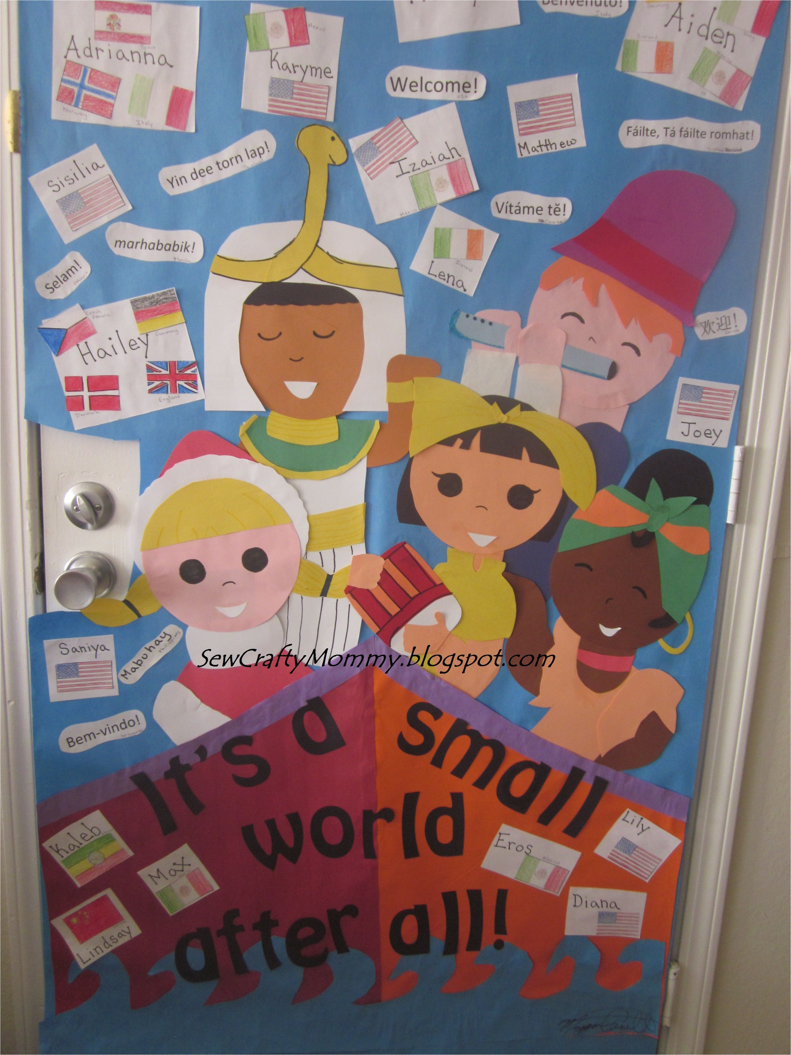 multicultural week for school door decoration it s a small world spin off