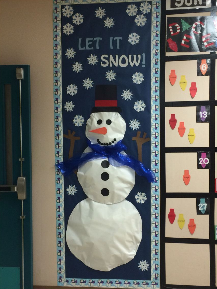 snowman bulletin board for school hall calendar