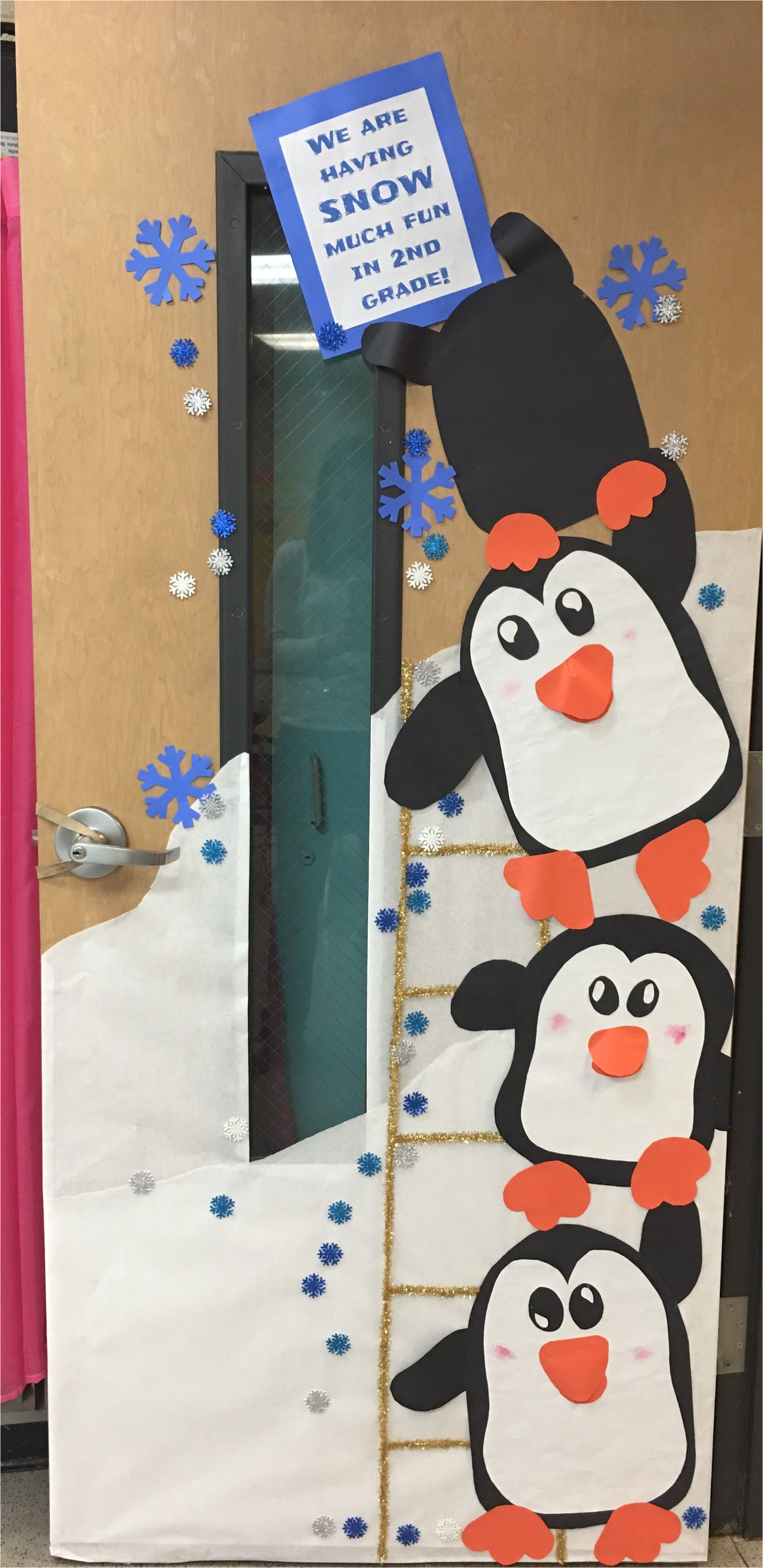 penguin winter classroom door decorating