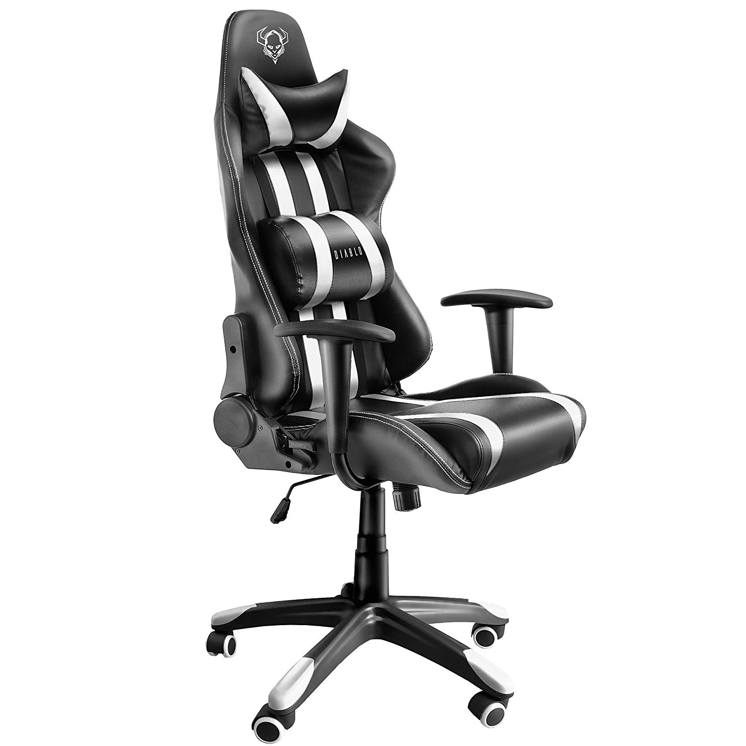 diablo x one gaming office chair lumbar cushions tilt function leatherette color selection black white 51 x 75 x 129 cm amazon co uk kitchen home
