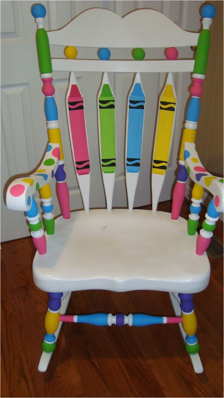 custom rocker for a very special kindergarten teacher by kelly sieckhaus www kellysieckhaus