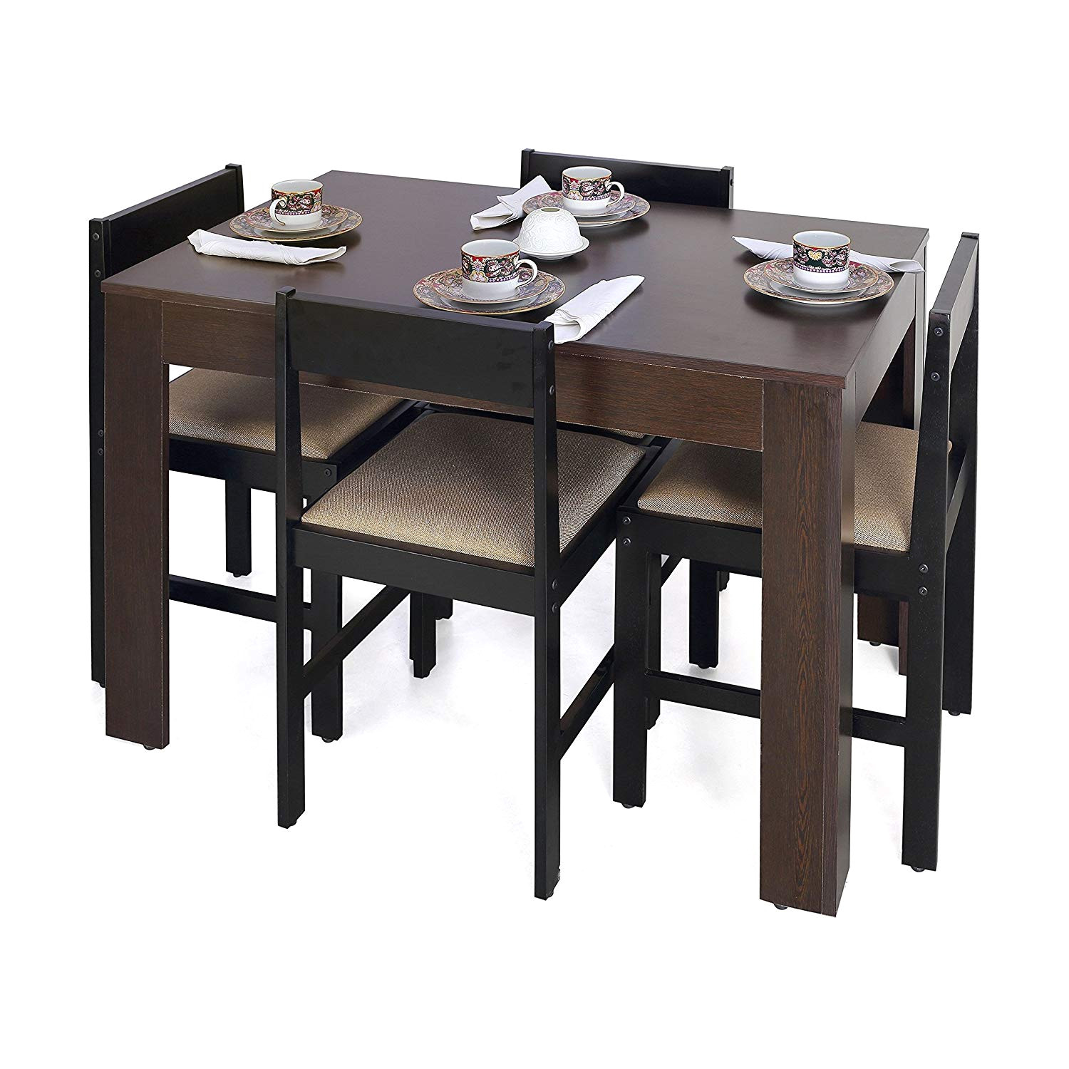 forzza peter four seater rectangular dining table set wenge amazon in home kitchen