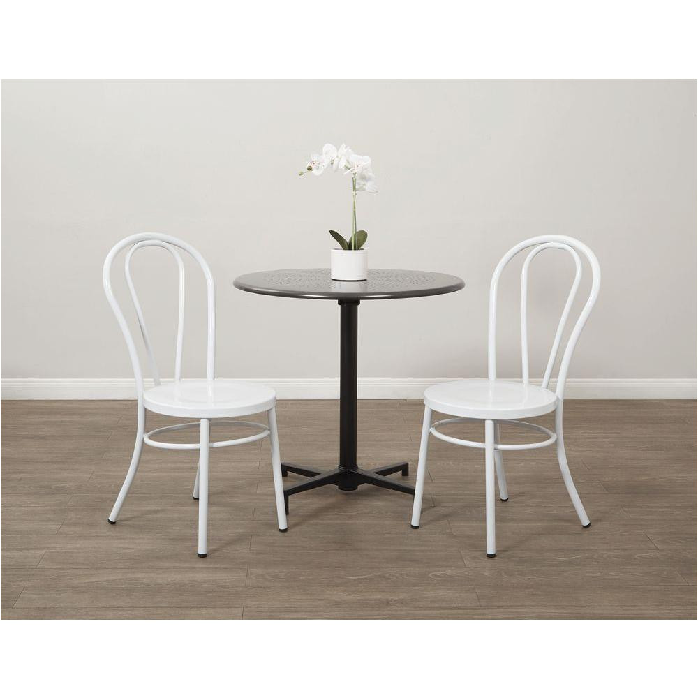 ospdesigns odessa solid white metal dining chair set of 2