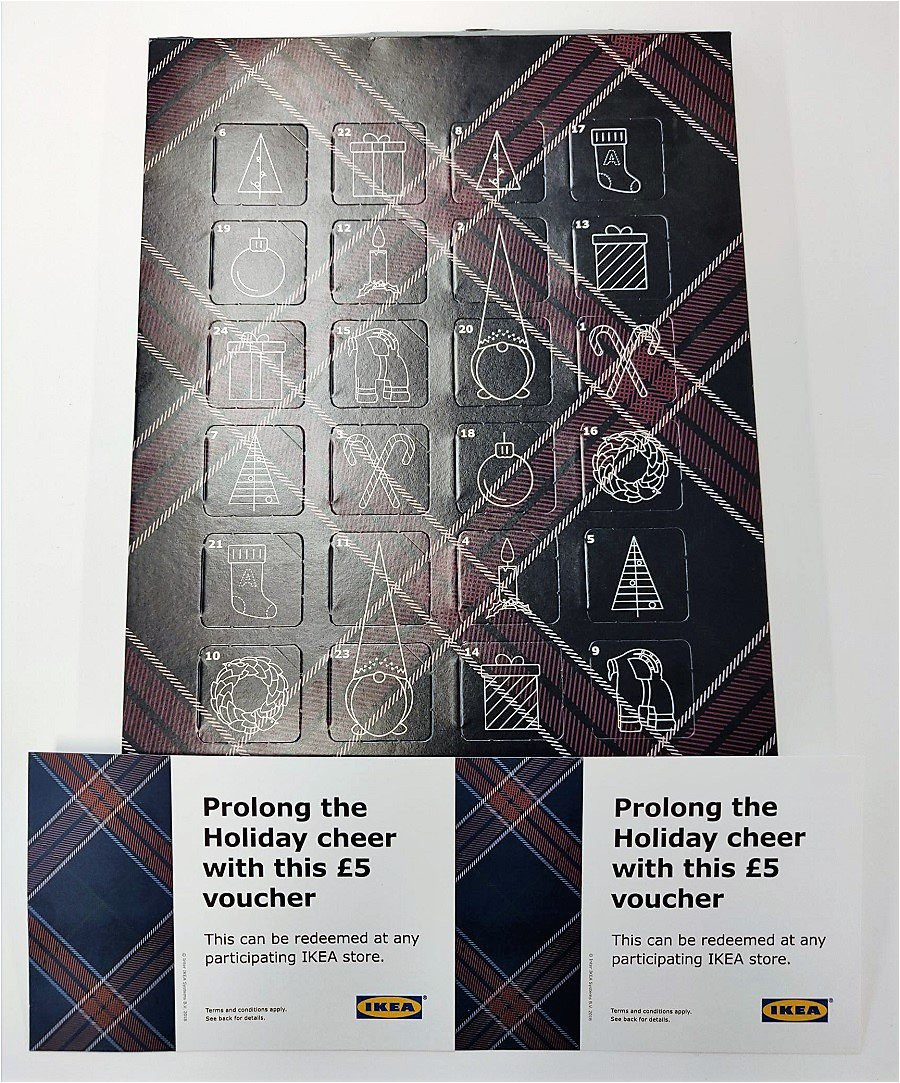 although we didn t find any of the higher value vouchers each of us are still a 7 05 up so if you re an ikea shopper then this calendar is a no brainer