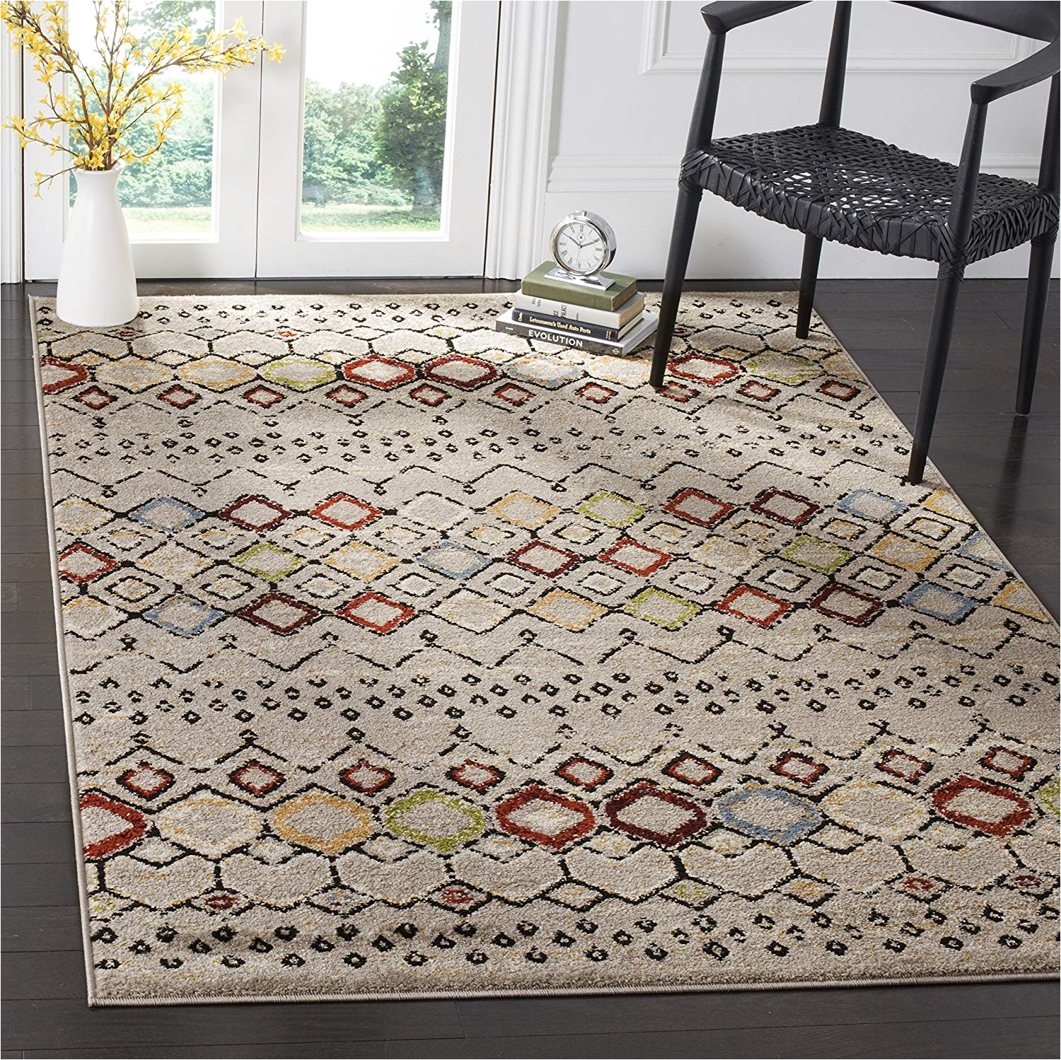 amazon com safavieh amsterdam collection ams108g southwestern bohemian light grey and multi area rug 10 x 14 kitchen dining