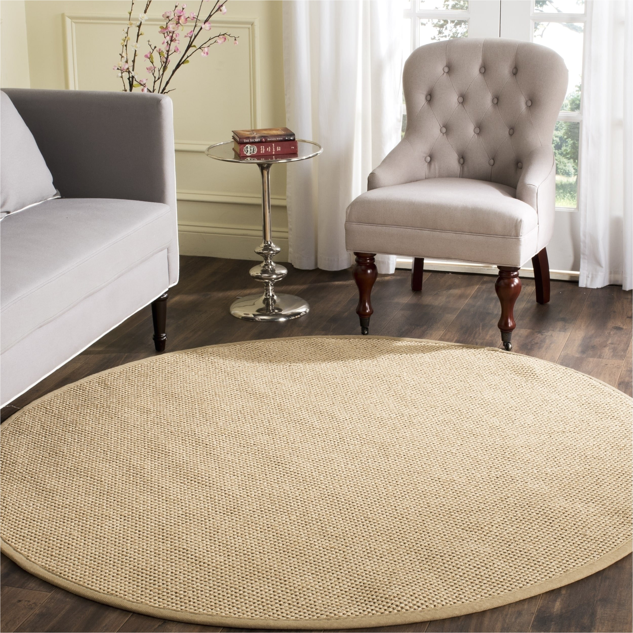 shop safavieh casual natural fiber natural maize ivory linen sisal area rug 8 x 8 round on sale free shipping today overstock com 13312062