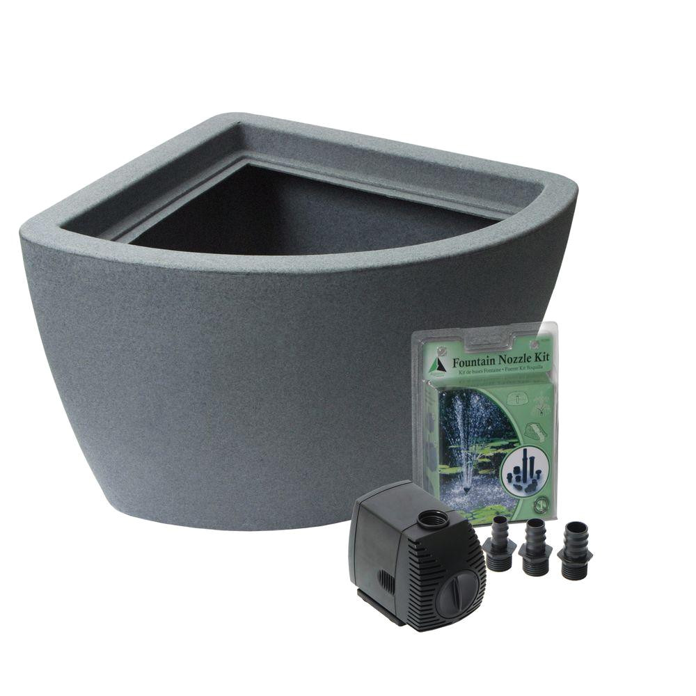 hampton 35 gal no dig pond kit in charcoal