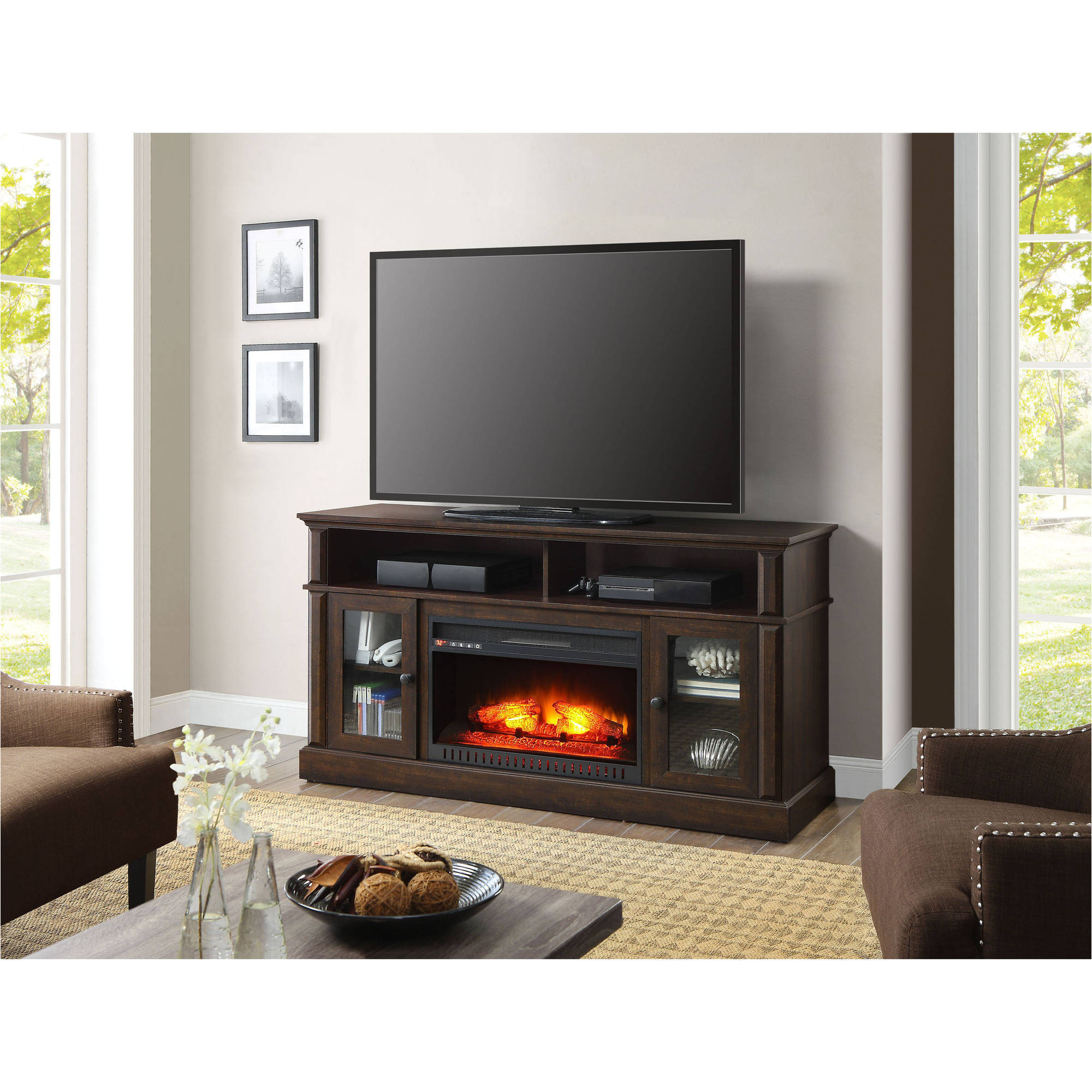 whalen barston media fireplace for tv s up to 70 multiple finishes walmart com