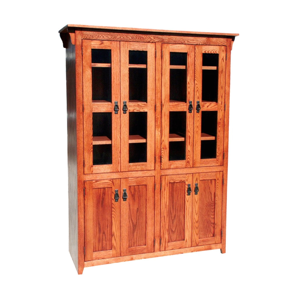 od o m4872 fd glass wood mission oak bookcase 48