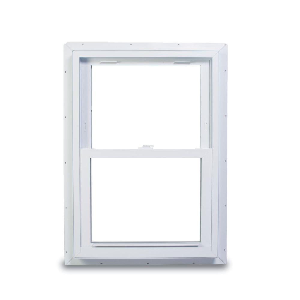 37 75 in x 56 75 in 70 series double hung white vinyl window with nailing flange