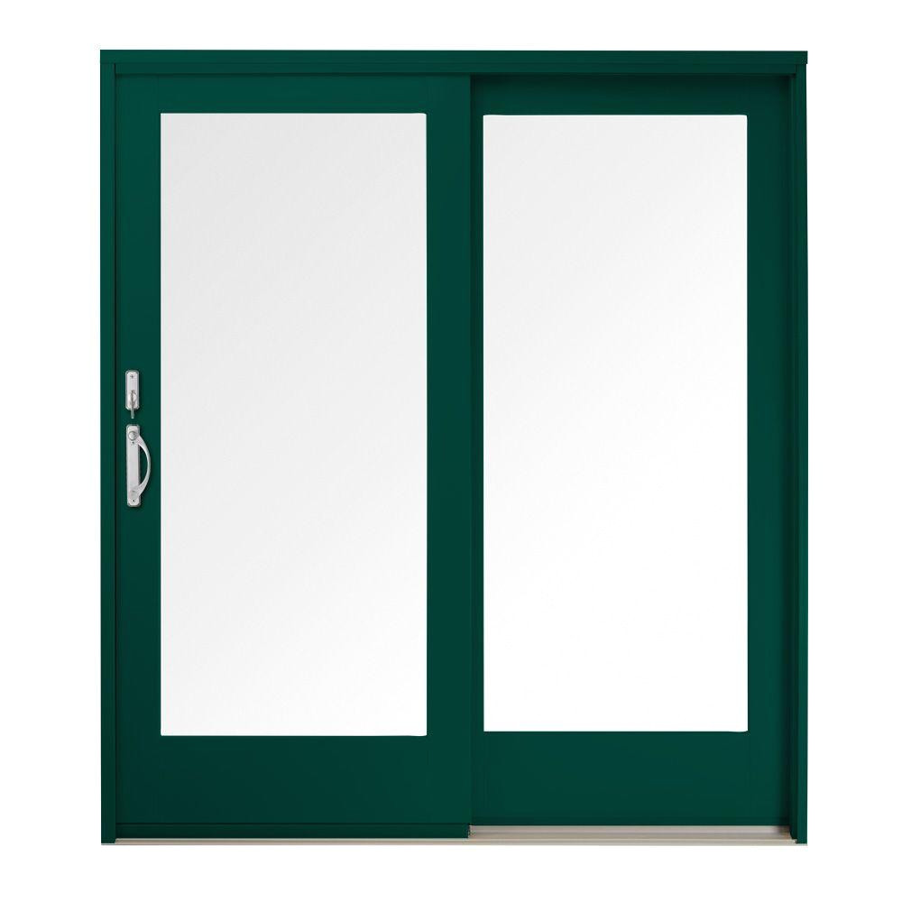 Anderson Sliding Doors Home Depot andersen 71 In X 80 In 400 Series Frenchwood forest Green Left
