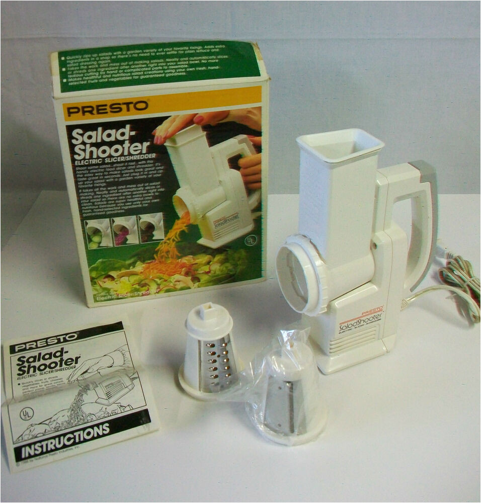 pre owned presto salad shooter electric slicer shredder w two cones 02910 75741029108 ebay