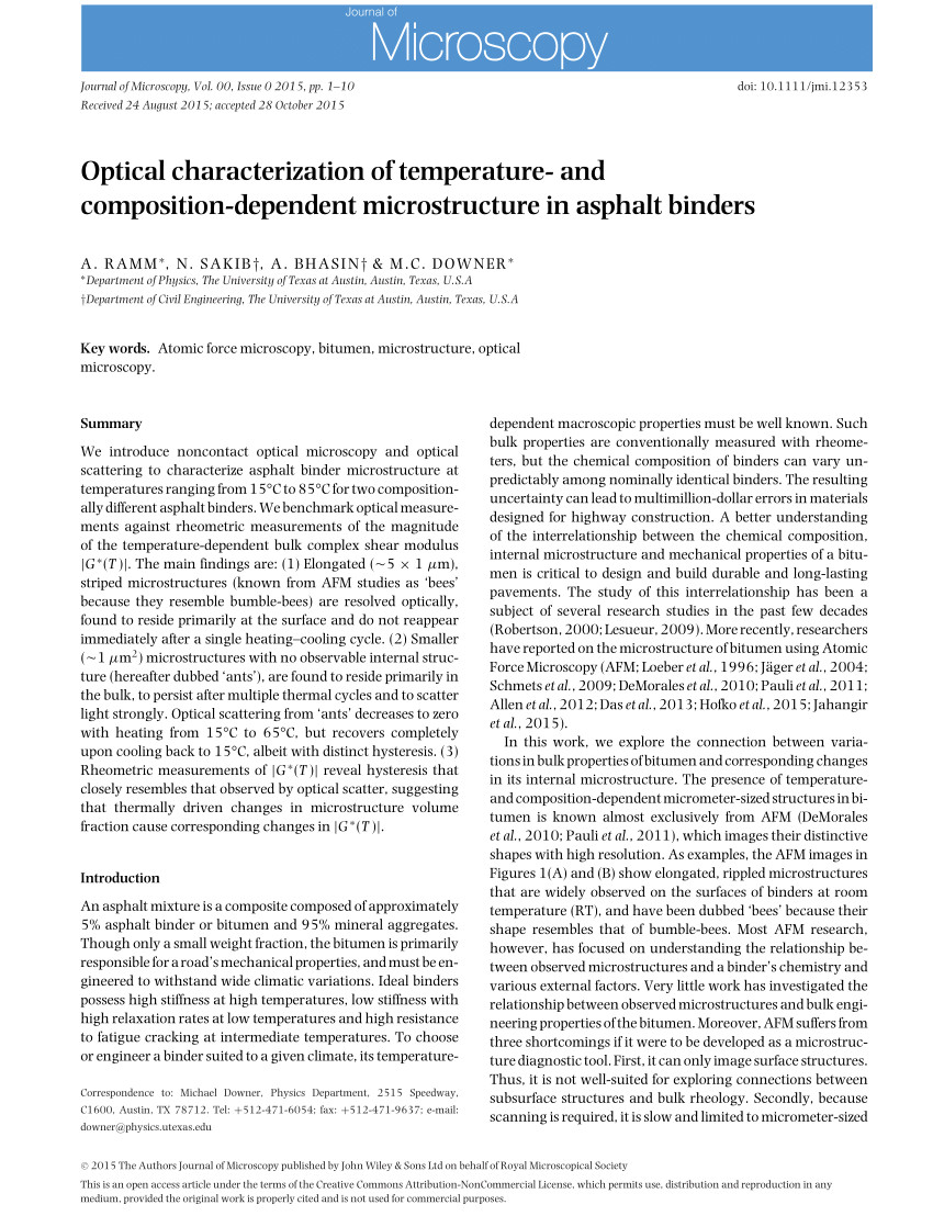 pdf nanomechanistic properties of reclaimed asphalt pavement modified asphalt binders using an atomic force microscope