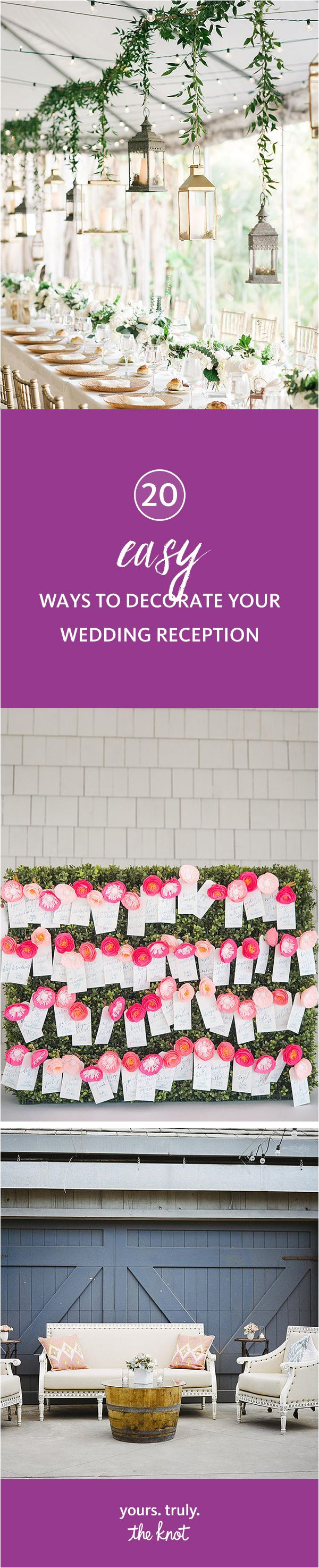 20 easy ways to decorate your wedding reception