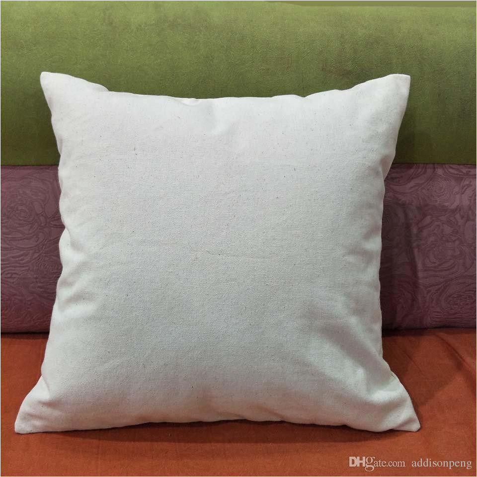 12 oz natural canvas pillow case 18x18 plain raw cotton embroidery blank pillow cover 12oz thick cotton canvas cushion cover blank thick cotton canvas
