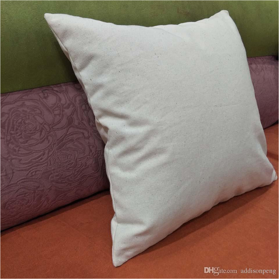 blank 12oz natural cotton canvas pillow case 18 18in raw cotton canvas diy blank pillow