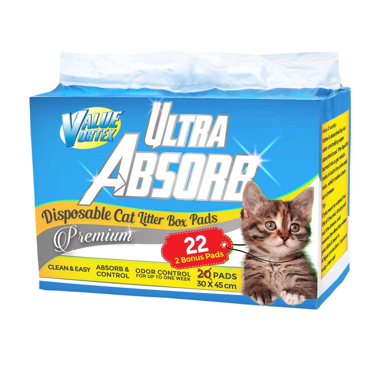 amazon com ultra absorb premium generic cat pad refills for breeze litter box system 22 pad bonus pack pet supplies