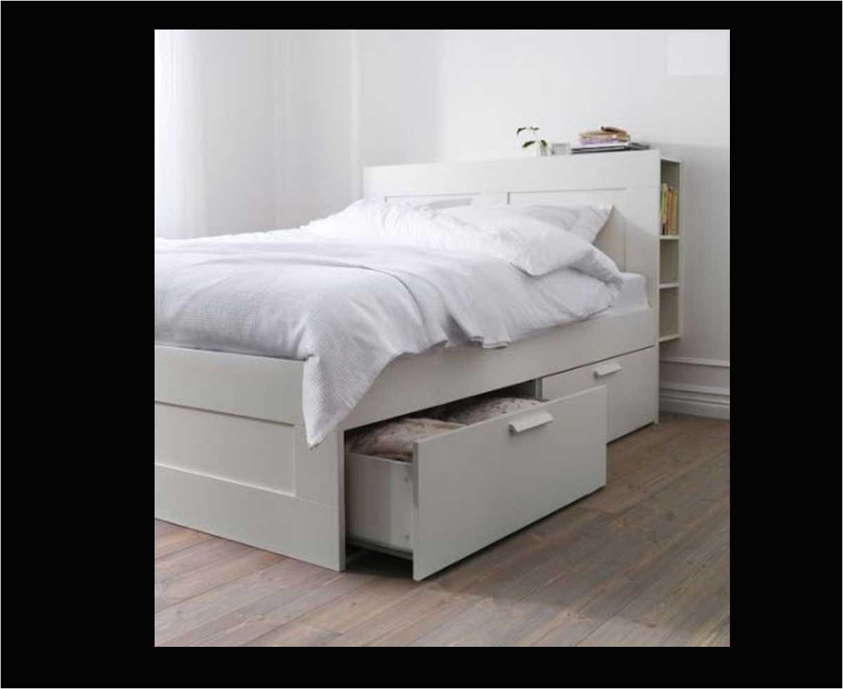 Brimnes Queen Bed Frame with Storage and Headboard Brimnes Bed Frame with Storage Headboard Adinaporter