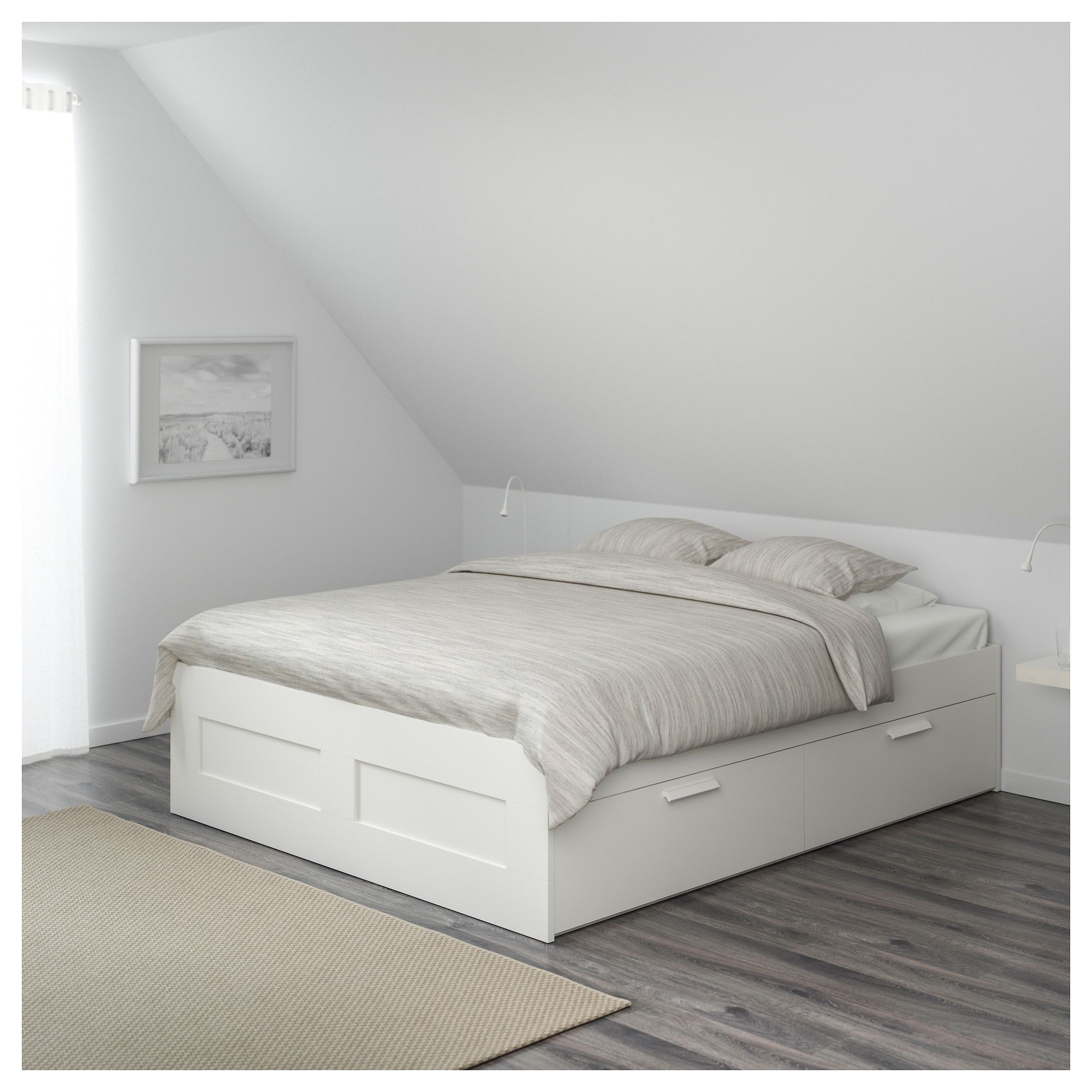 ikea brimnes bed frame with storage white