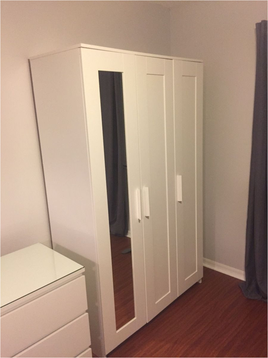 ikea brimnes white 3 door wardrobe