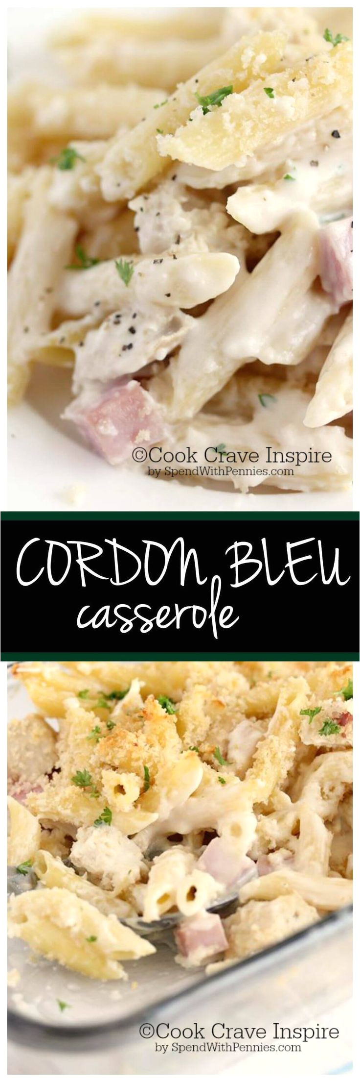 this delicious creamy cordon bleu casserole is loaded with chicken ham swiss it s