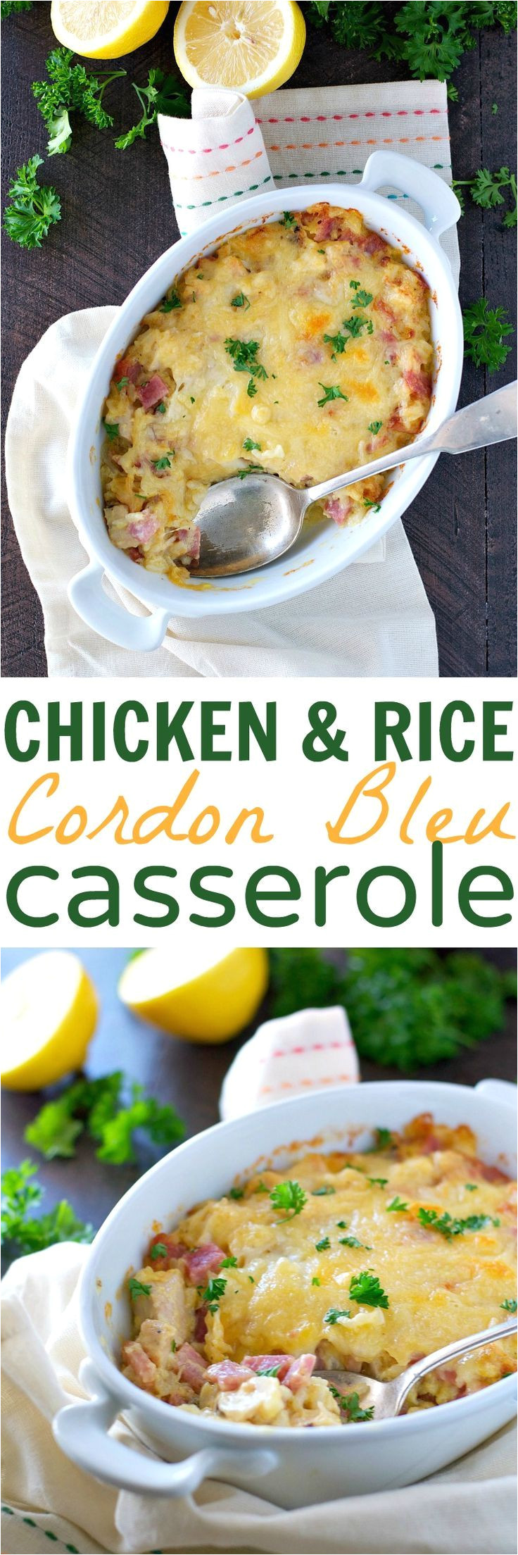 chicken and rice cordon bleu casserole