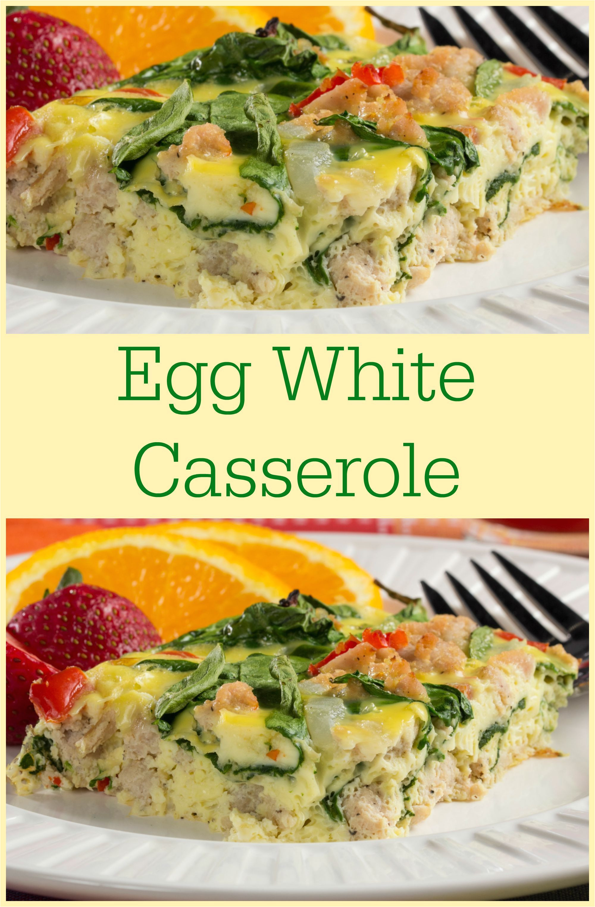 this easy egg white casserole is a great high protein low carb healthy breakfast to start your day off with you can even enjoy it as a brunch recipe