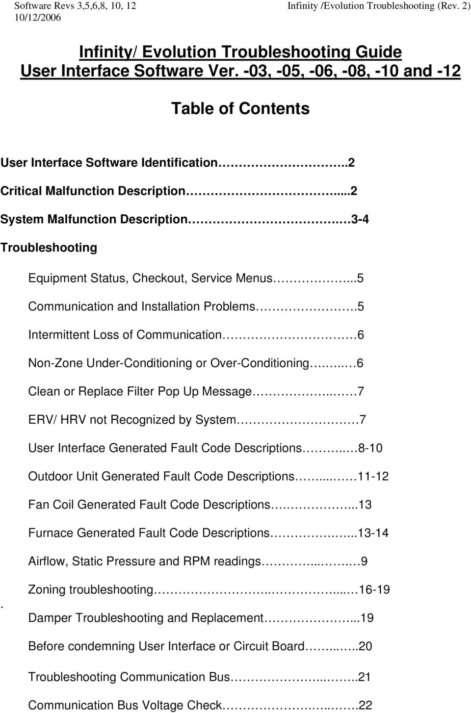 3 4 troubleshooting equipment status checkout service menus 5 communication