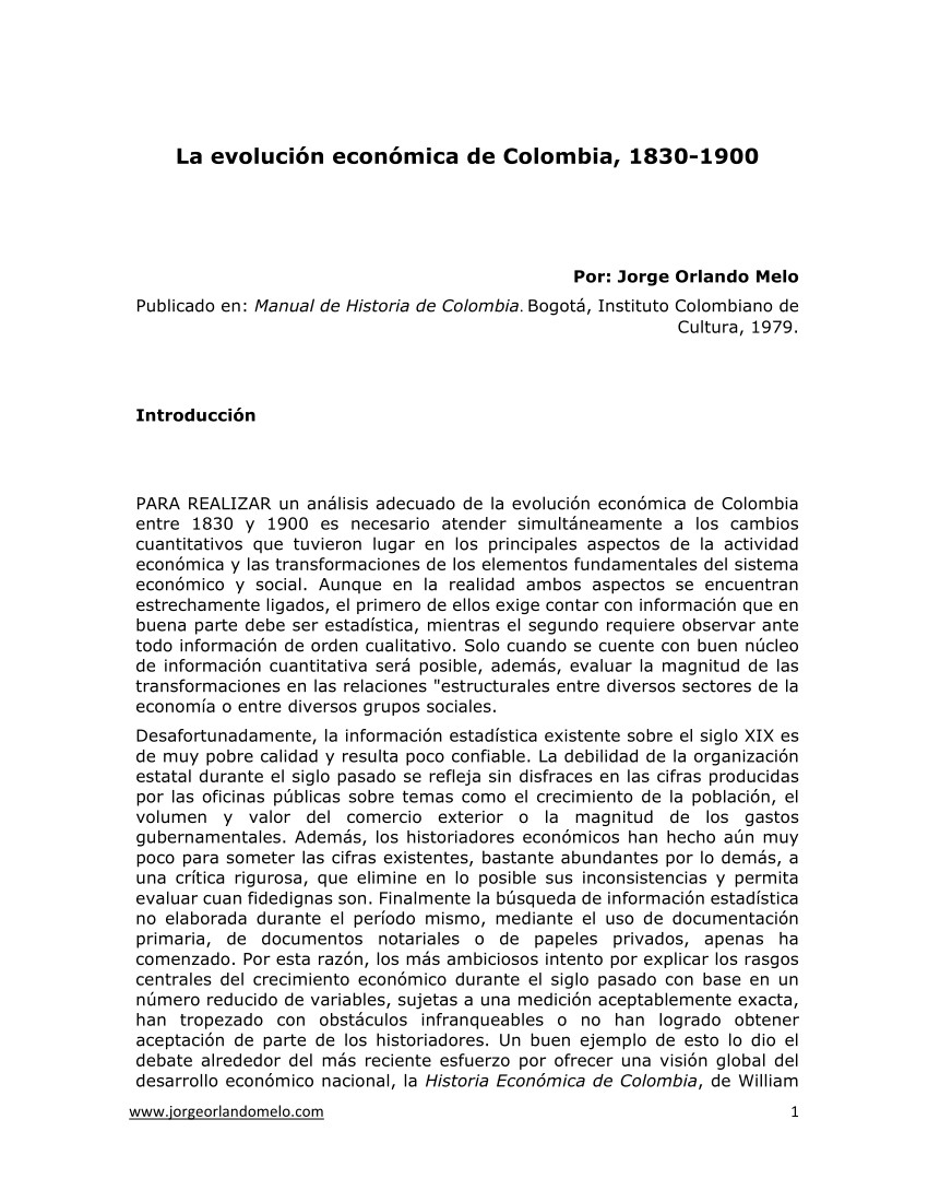 pdf la evolucia n econa mica de colombia en el siglo xix 1830 1900