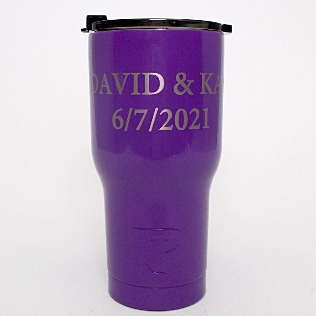 20 oz personalized rtic tumbler purple with up to 3 lines click here to