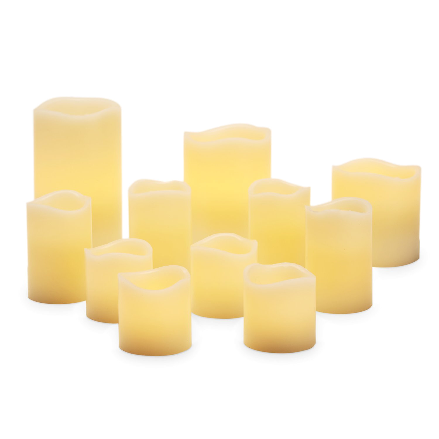 flameless pillar and votive candle set real wax flickering led candles assorted sizes