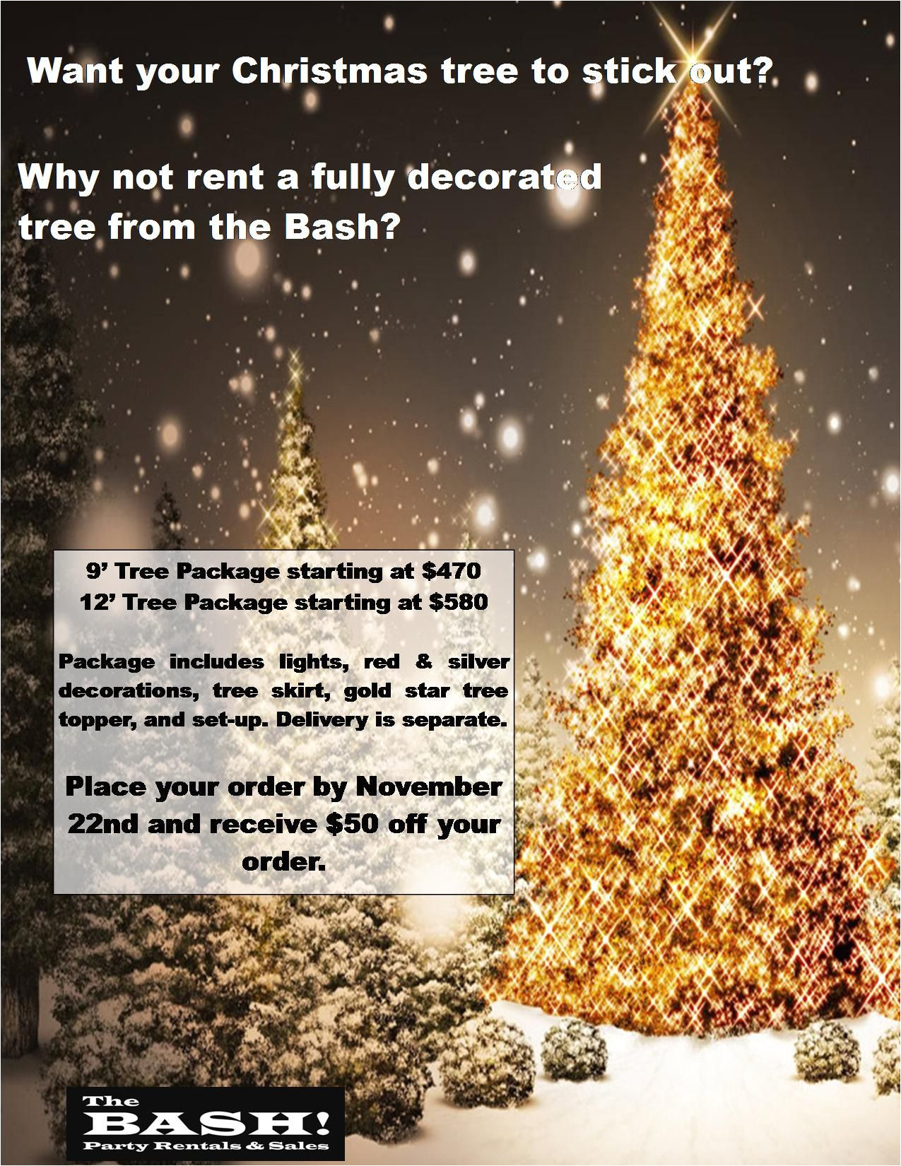 one of our christmas tree rental promo flyers
