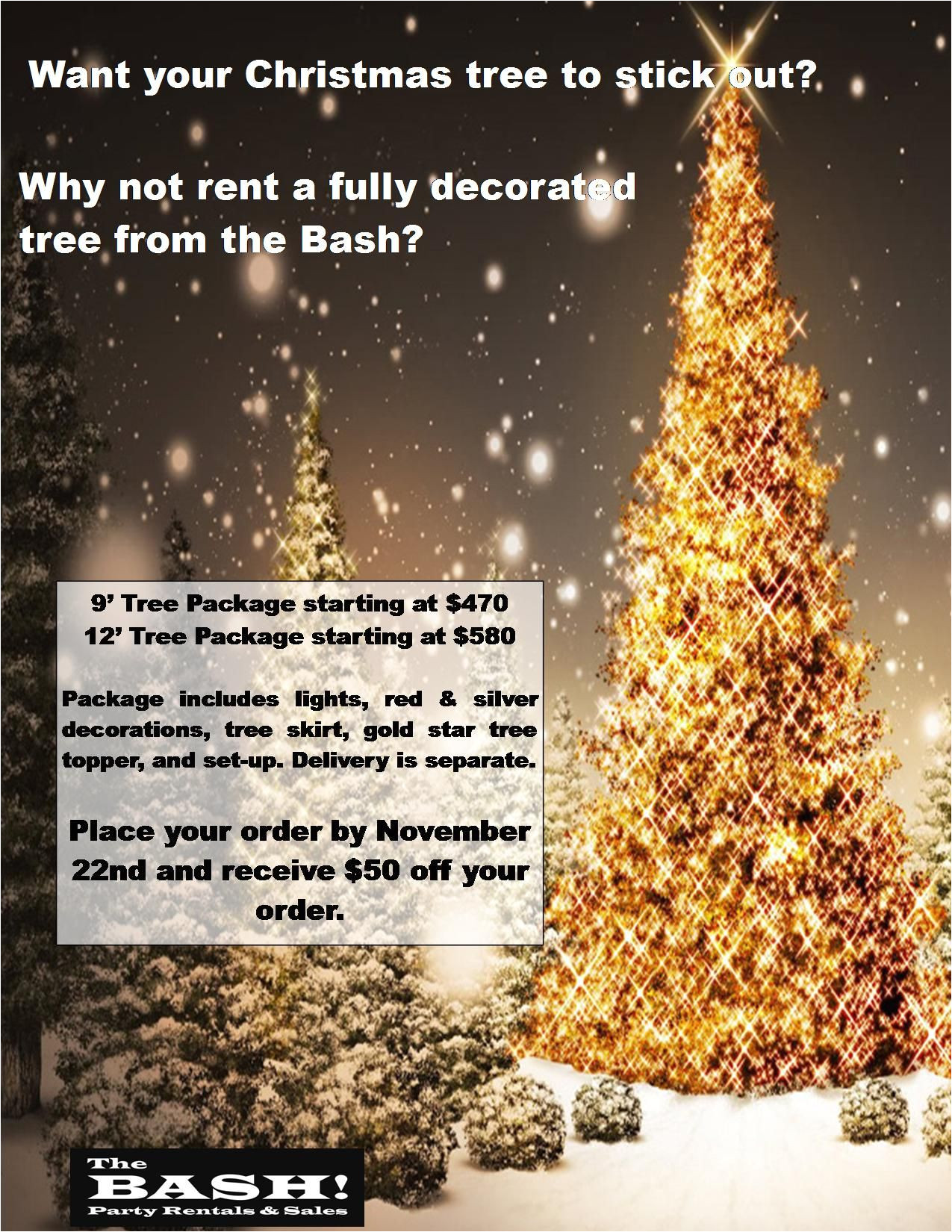 one of our christmas tree rental promo flyers