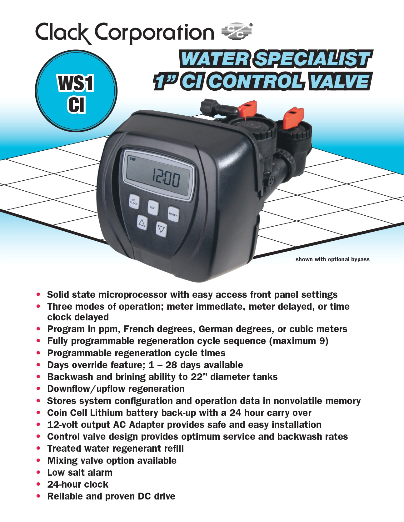 clack ws1 ws1ci backwash only filter metered control valve
