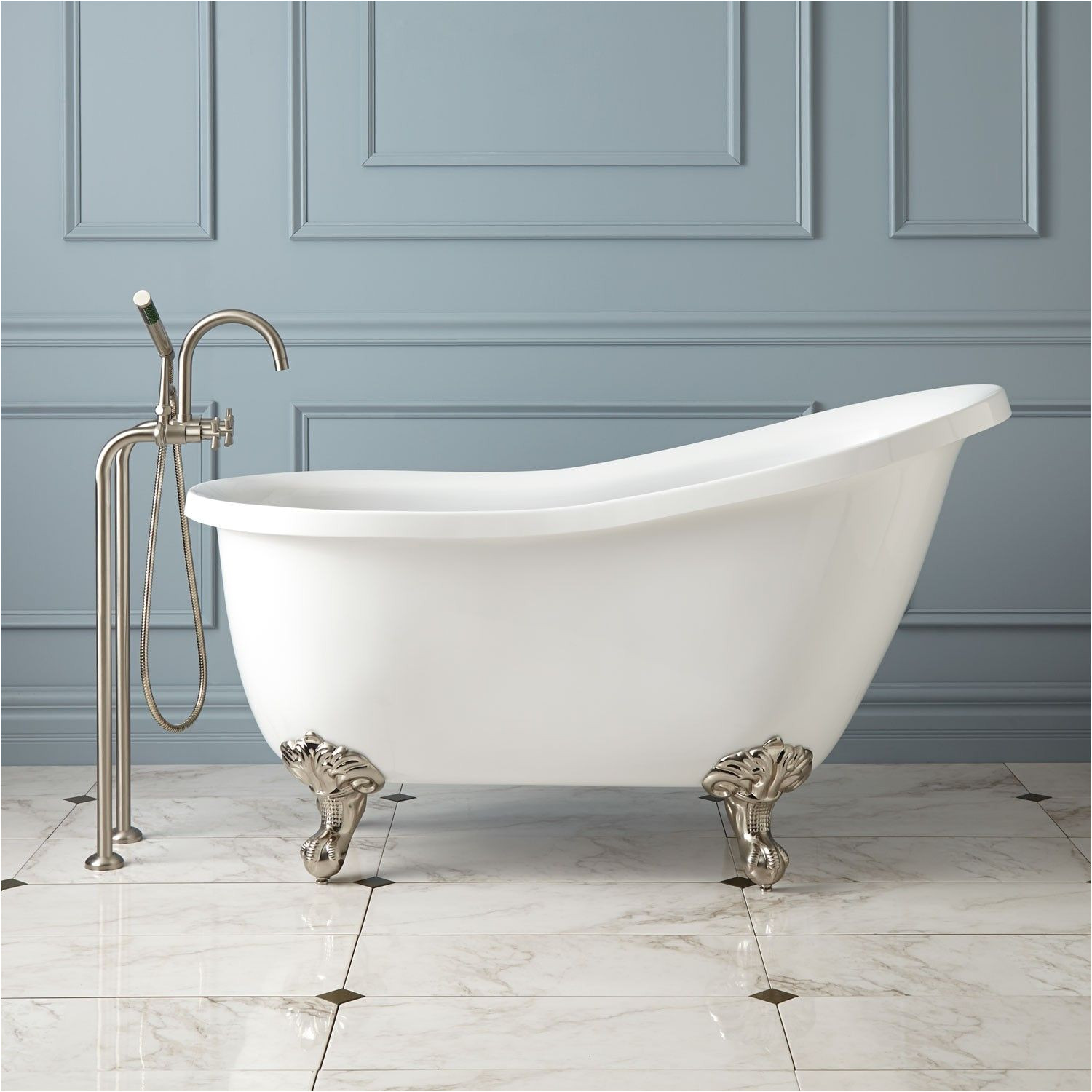 a 54 small scale clawfoot tub for real and it s cheaper than a replacement corner tub would be bathtubs
