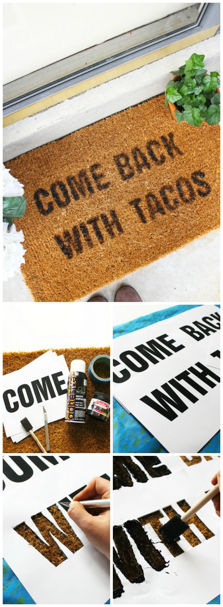 come back with tacos doormat diy