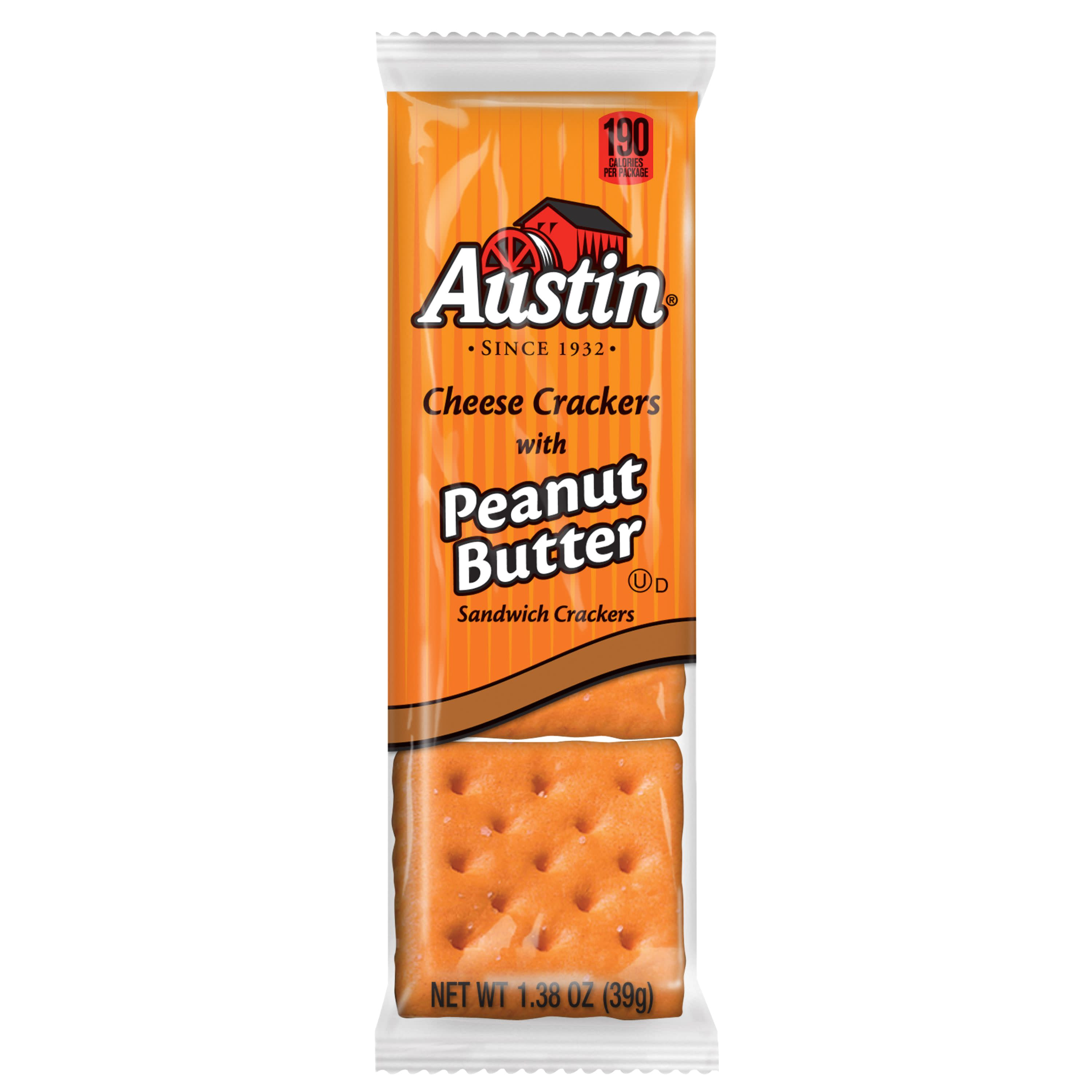 austin sandwich crackers cheese crackers w peanut butter value pack 37 2 oz 27 ct walmart com