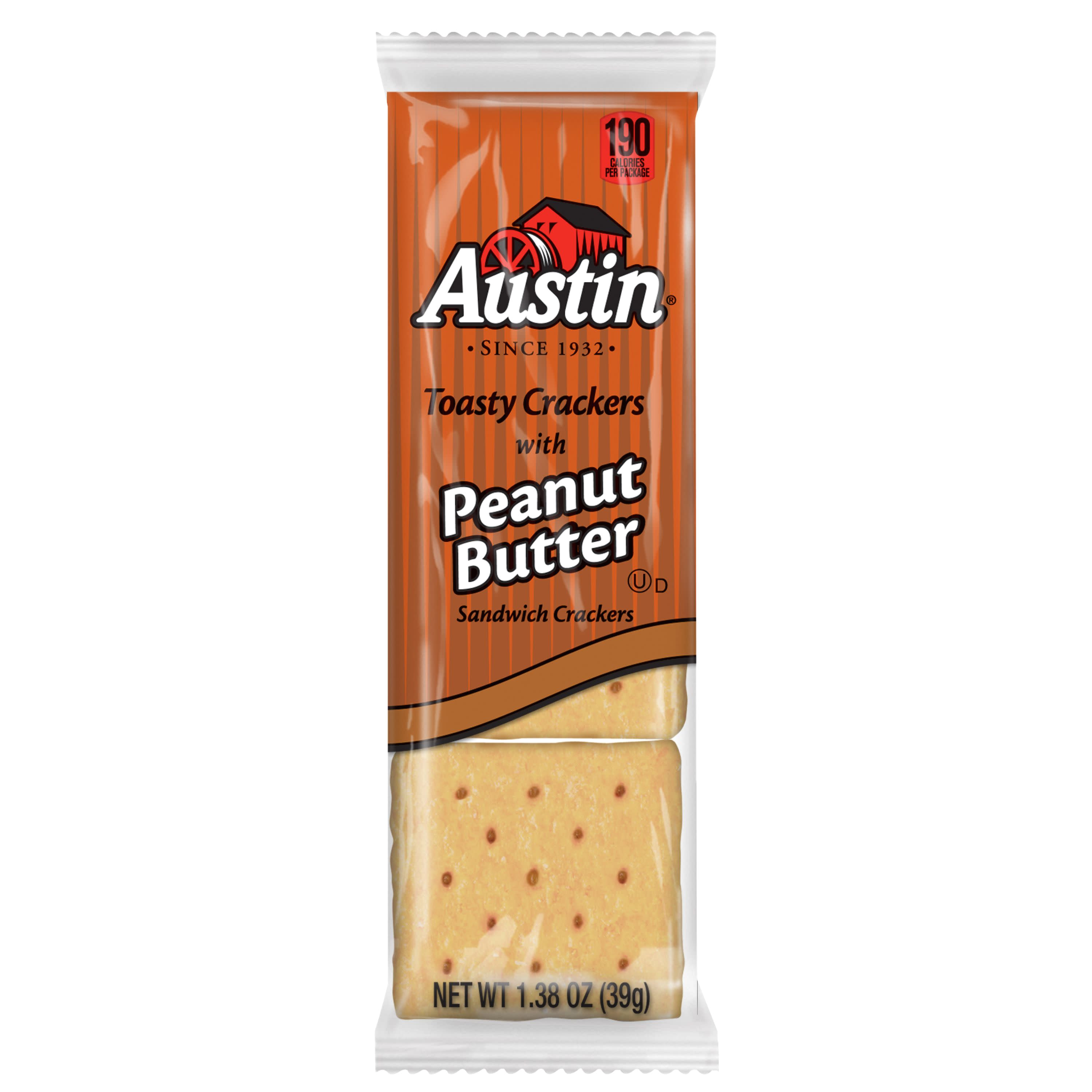 austin sandwich crackers toasty crackers with peanut butter value pack 37 2 oz 27 ct walmart com