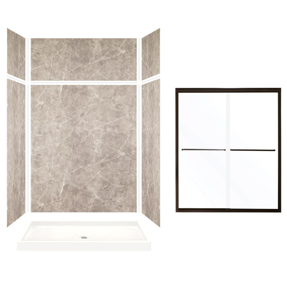 Corian Shower Walls Home Depot Transolid Expressions 32 In X 60 In X 96 In Center Drain Alcove