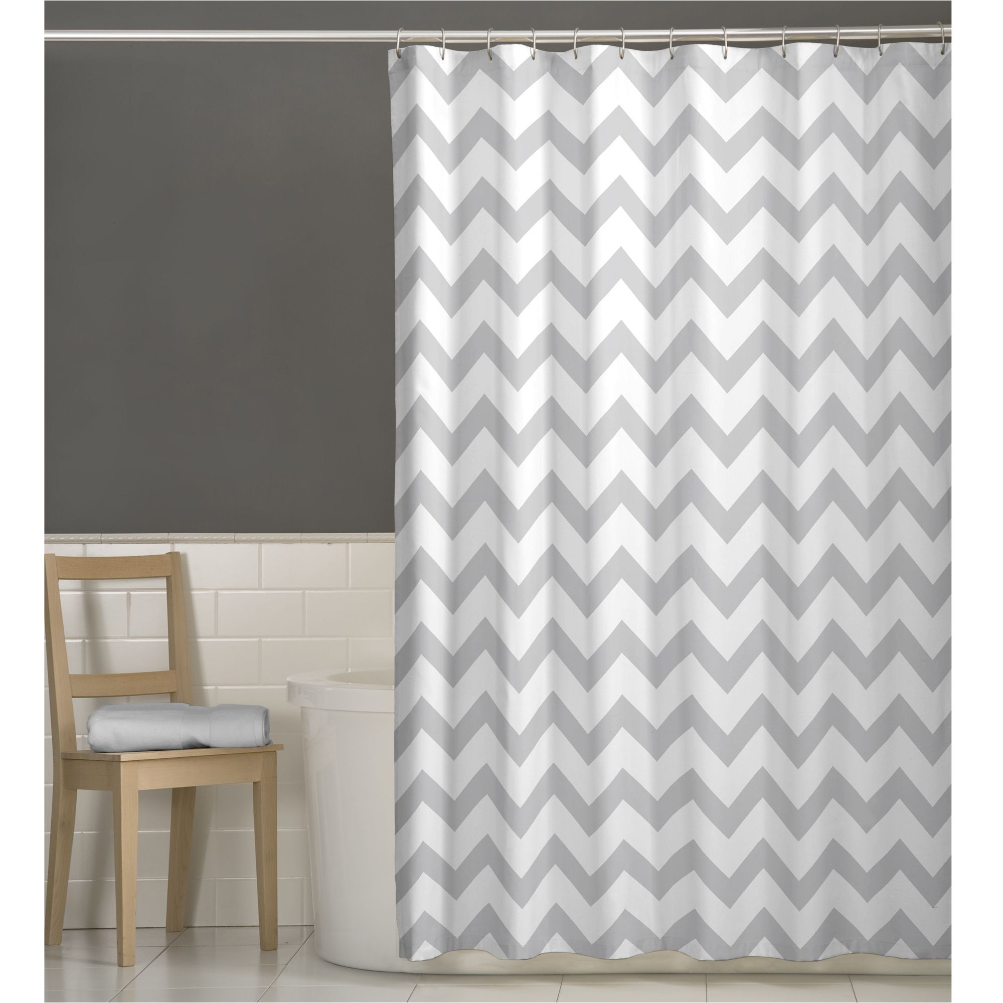 70 x 72 maytex chevron fabric shower curtain