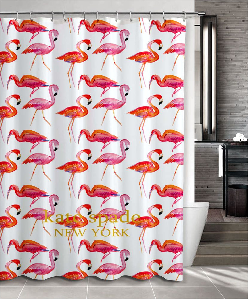 new design kate spade pink flamingo pattern custom shower curtain showercurtain decorative bathroom creative homedecor cover present