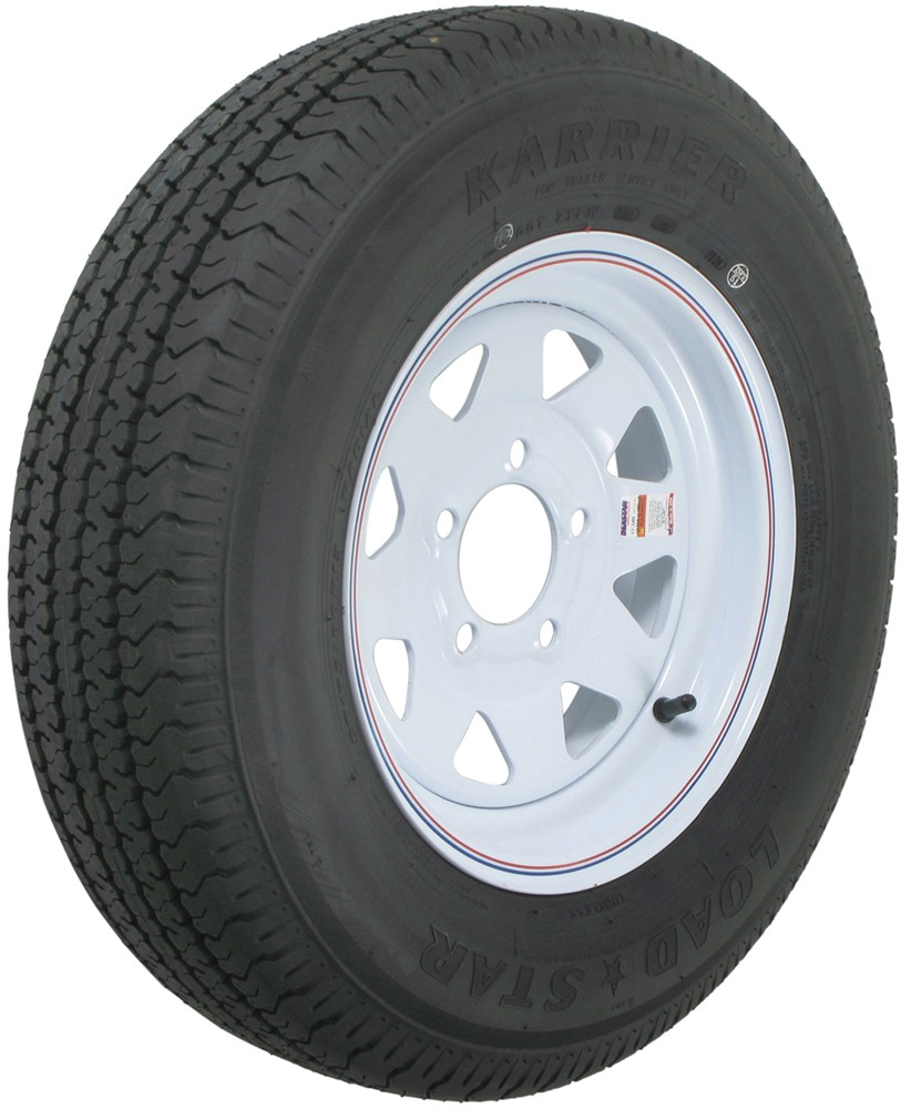 karrier st175 80r13 radial trailer tire with 13 white wheel 5 on 4 1 2 load range d kenda tires and wheels am31985