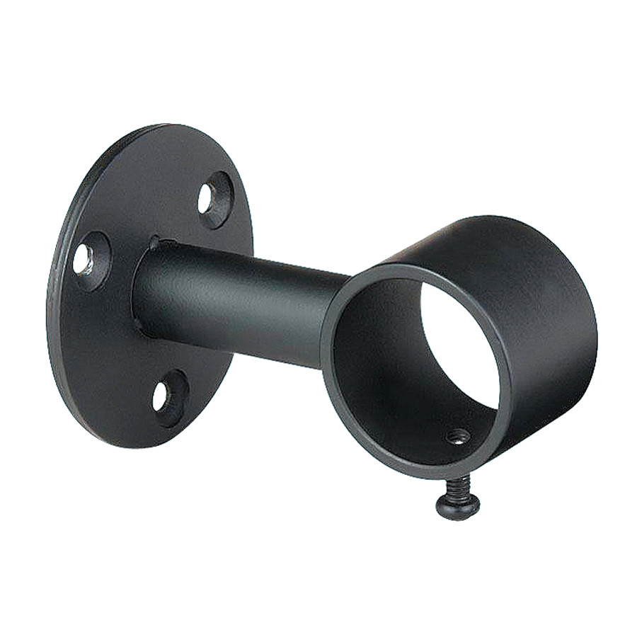 signature next day black steel single curtain rod bracket