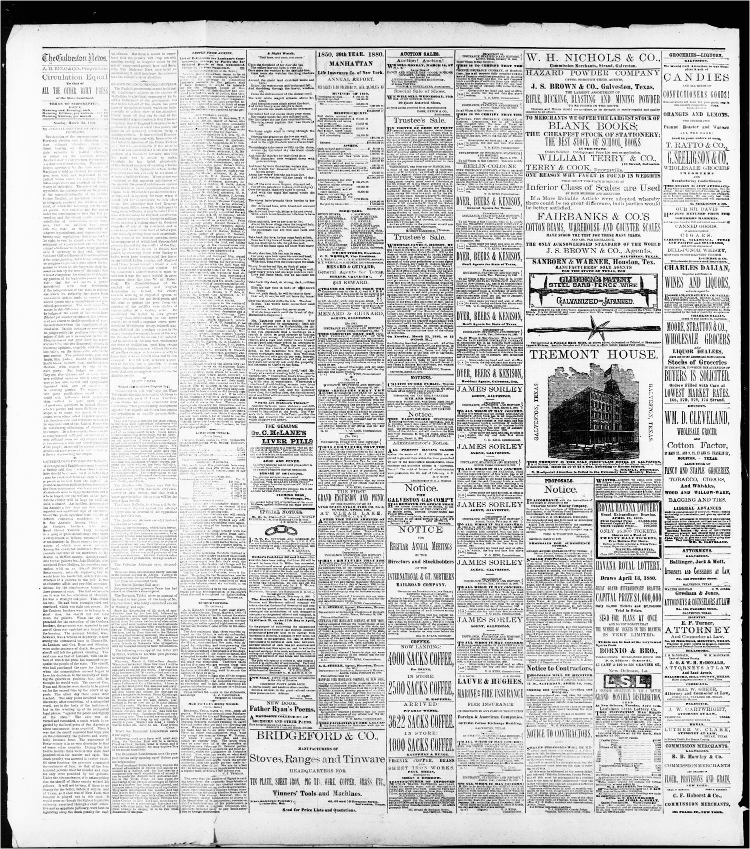 the galveston daily news galveston tex vol 38 no 307 ed 1 sunday march 14 1880 page 2 of 4 the portal to texas history