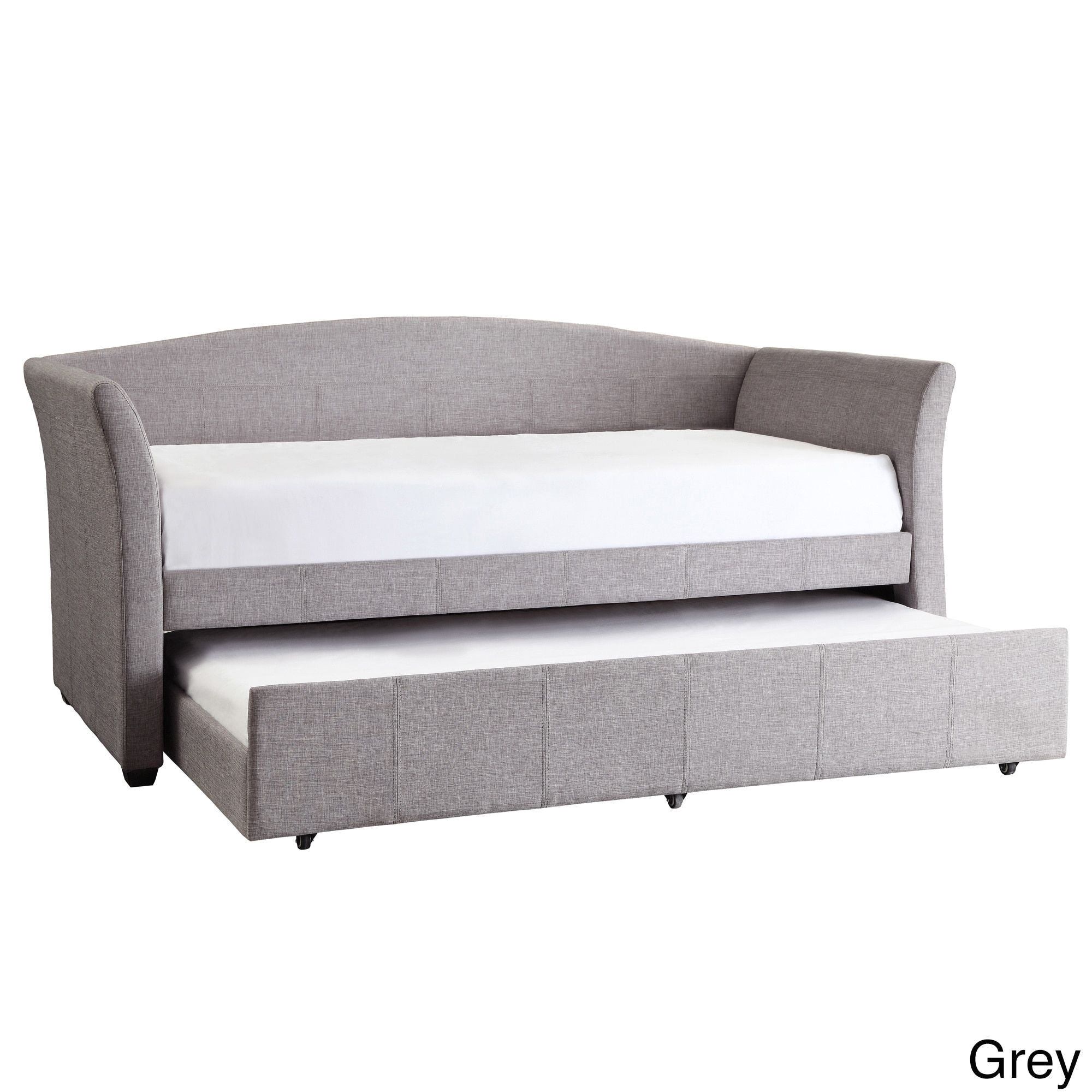 deco linen rolled arm daybed and trundle by inspire q grey linen without trundle size twin xl