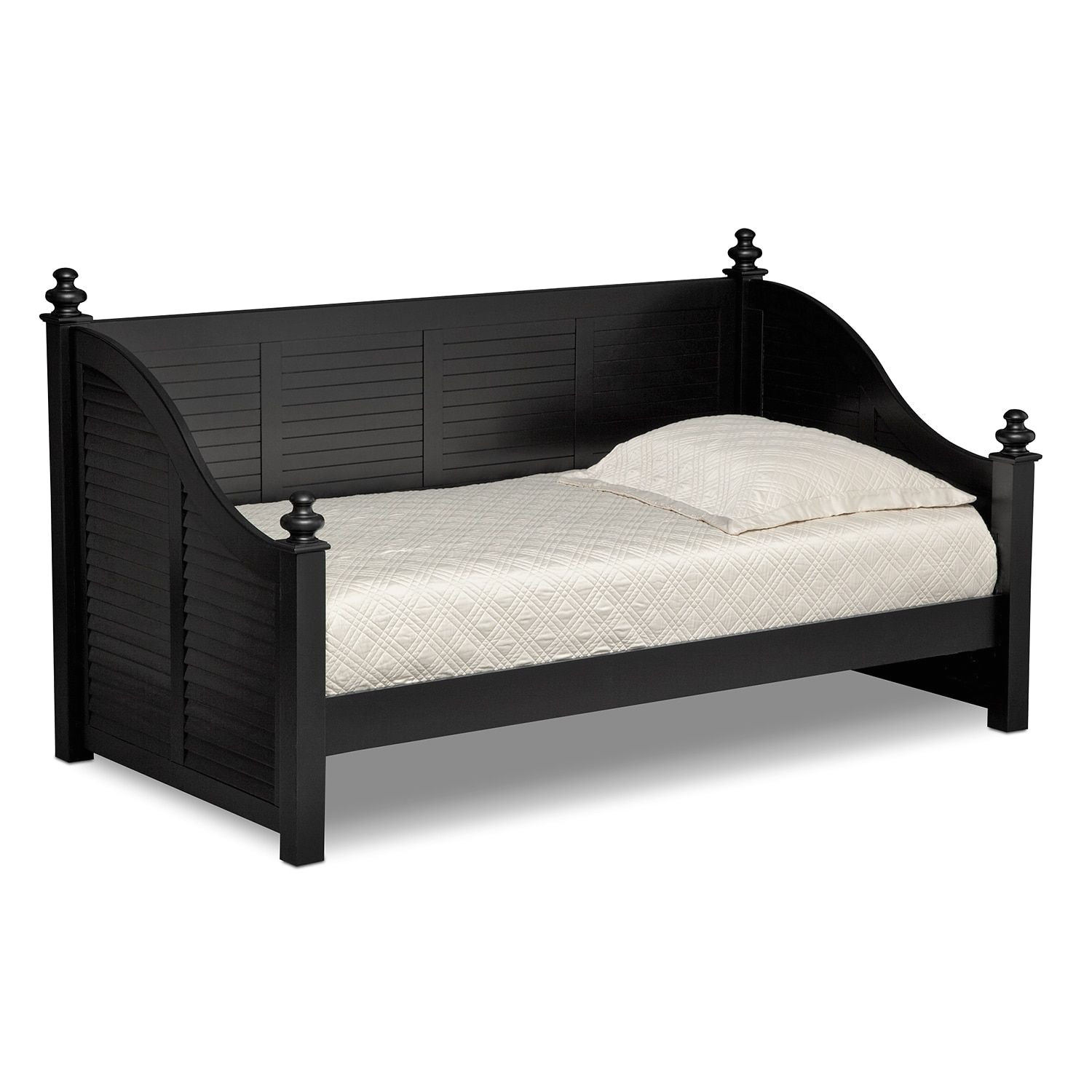 with the seaside black daybed you re sure to enjoy the view as appealing to adults as it is children this bed offers an easygoing feeling that doesn t