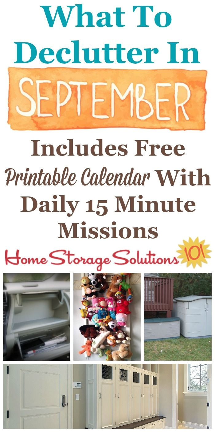 free printable september decluttering calendar with daily 15 minute missions listing exactly what you should