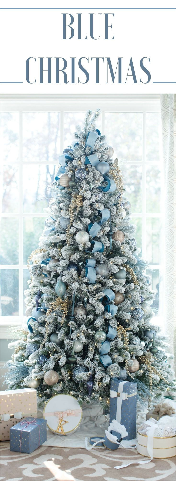 blue christmas decor theme