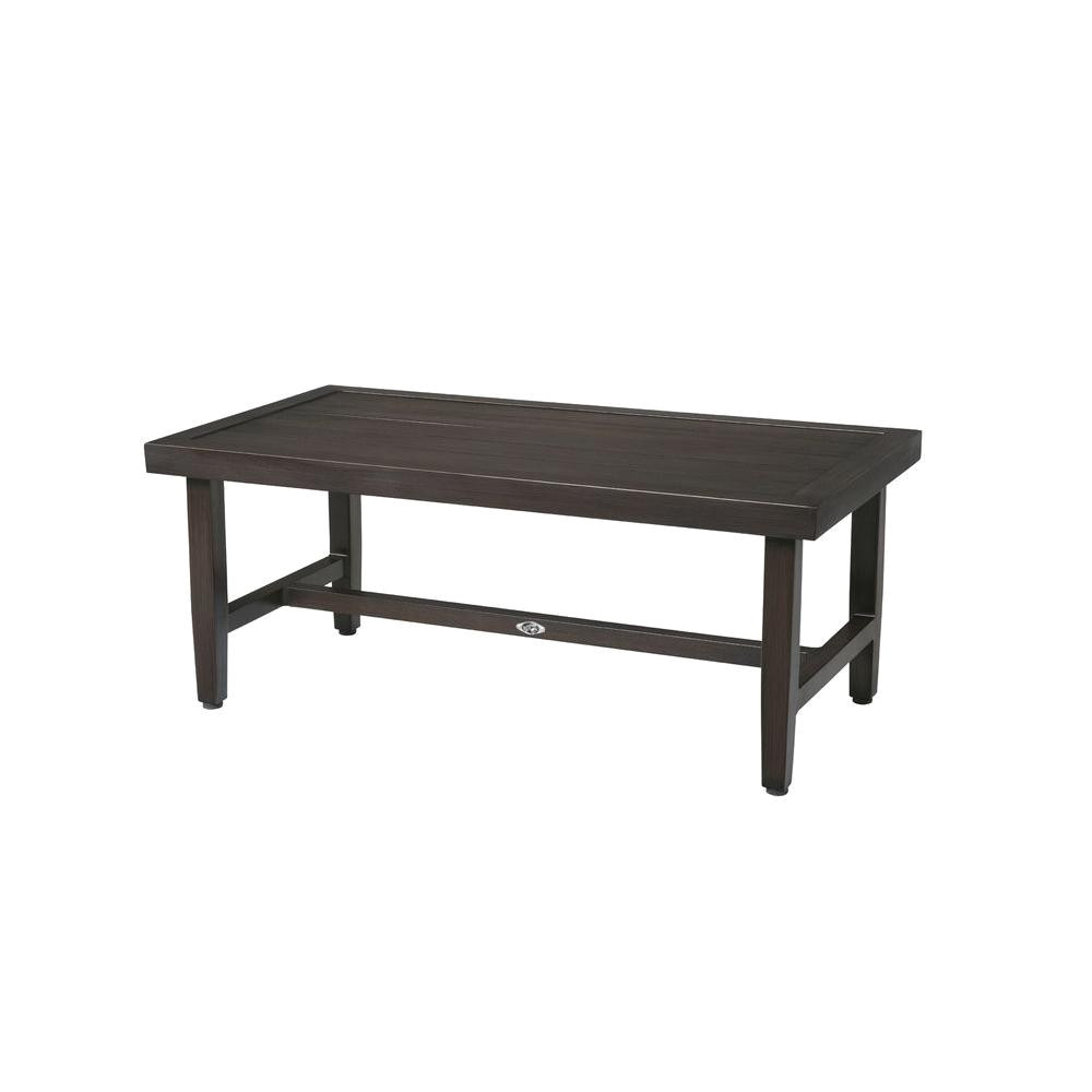 hampton bay woodbury metal outdoor patio coffee table