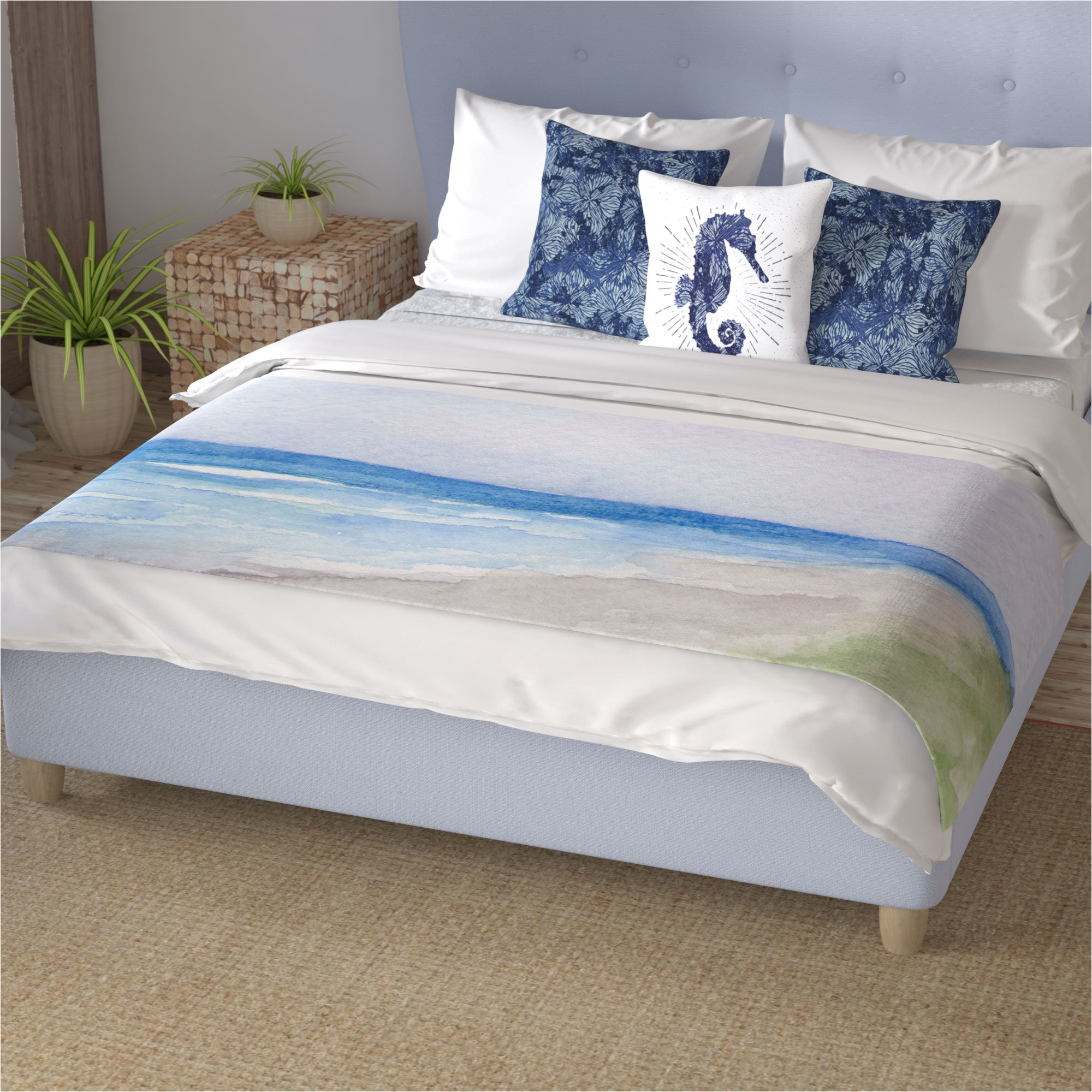 rosie brown wet sand beach view bed runner